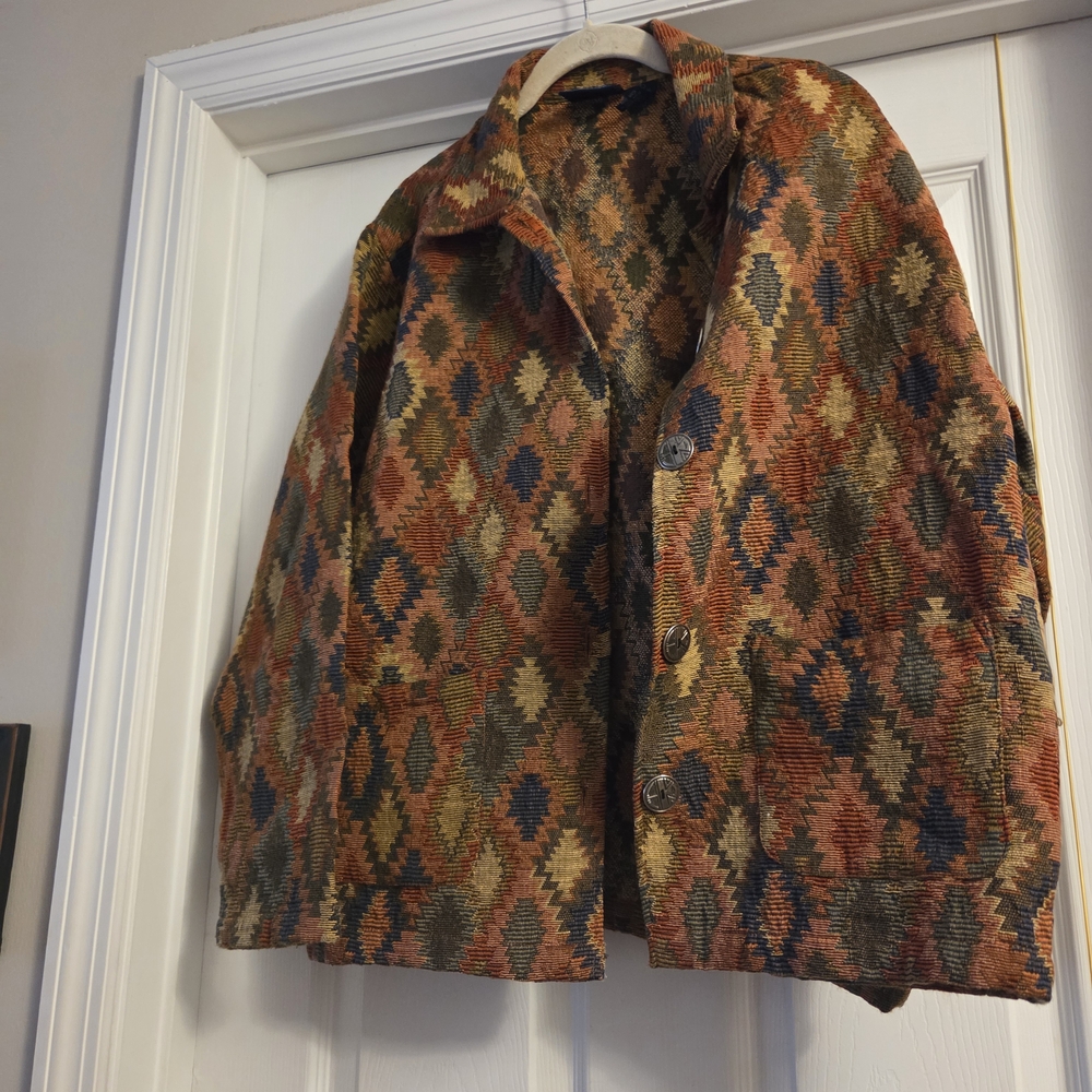 Jane Ashley Geometric Patterned Blazer - Multicolor - Picture 9 of 12